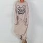 Oversized Sweater mit Paillettenprint - beige