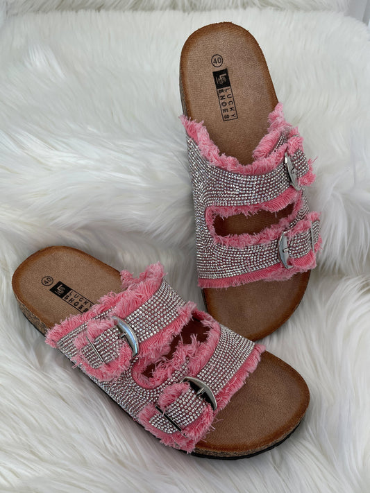 Muiltjes met strasssteentjes - roze