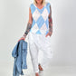 Pullunder mit Raute - weiss-hellblau