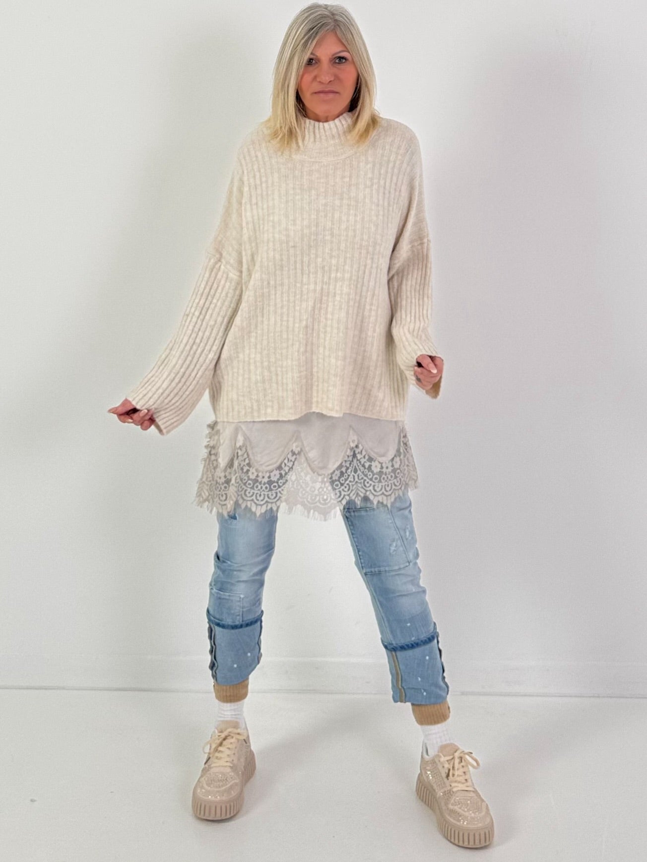 Pullover Modell "Feather Touch" - beige