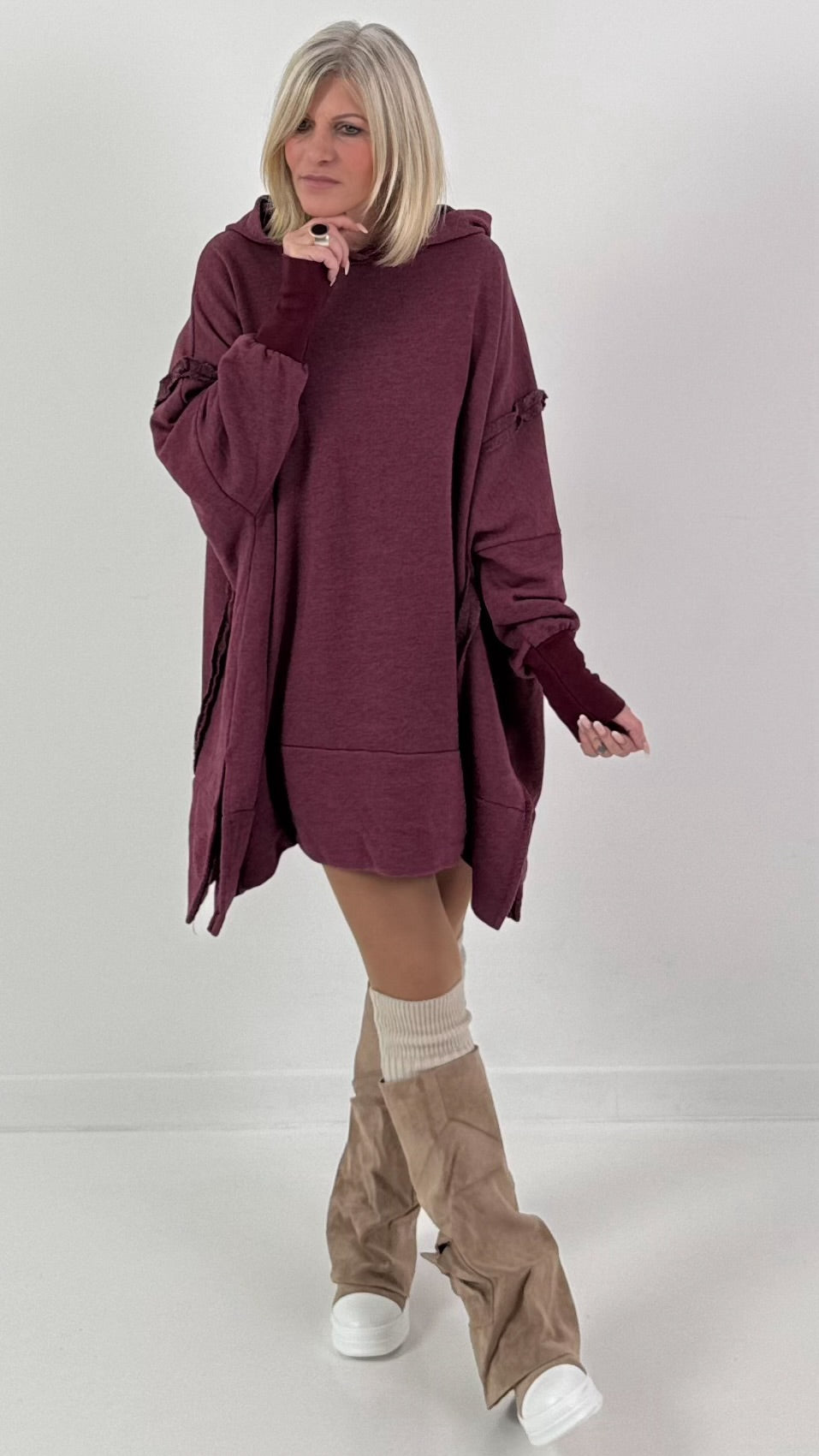 Oversized hoodie model "Rockwave" - ​​bordeauxrood