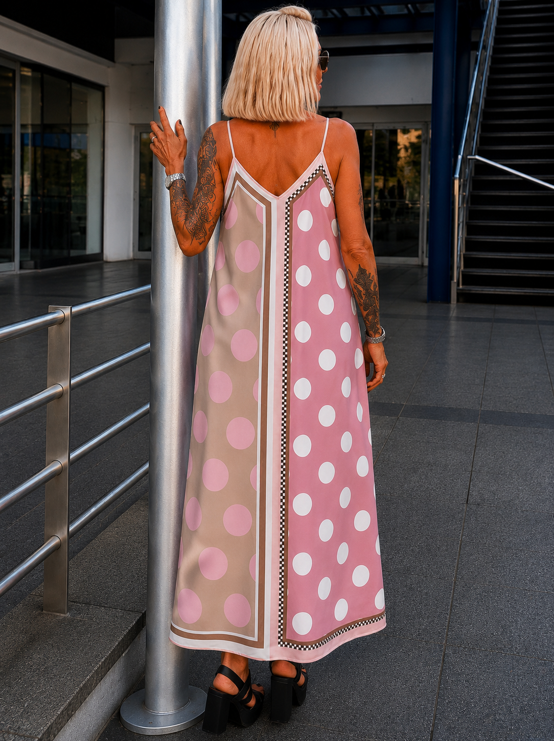 Luftiges Sommerkleid mit Print - rosa - mehrfarbig