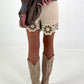 Crochet shorts - cream-taupe