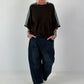 Pullover mit halbem Arm - mokka
