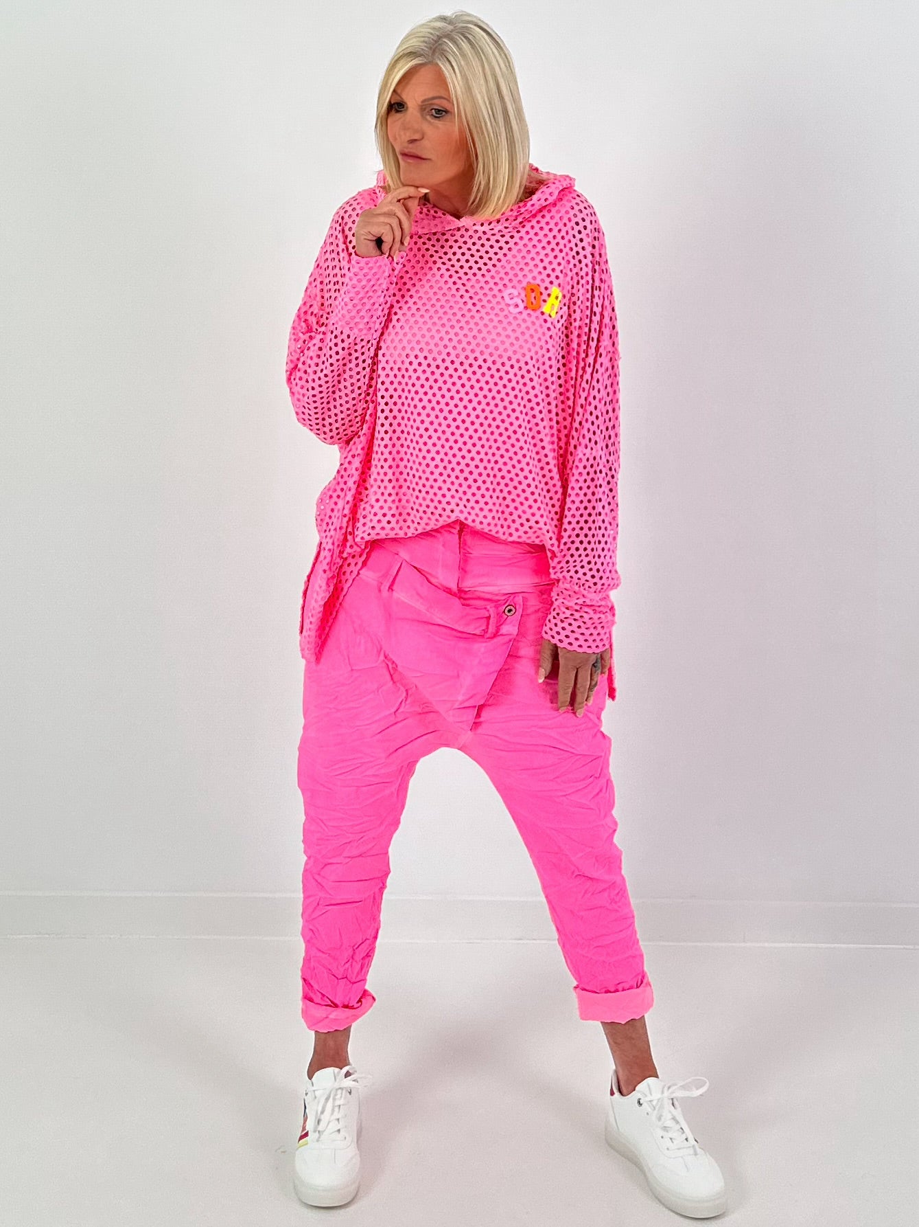 Oversized Mesh Hoodie Soho - neon pink