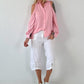 Bluse mit cold shoulder Detail - rosa