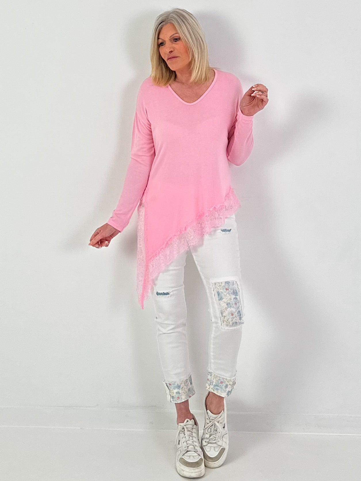 Feinstrick Pullover - rosa