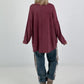 Oversized Shirt stone washed - burgunda