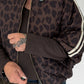 Weste im Leo-Look mit Streifen - leo-mokka
