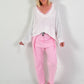 Trousers with wide pleats - pink