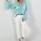 Bluse mit Volants - watergreen