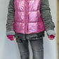 denim jacket with quilted vest - candy