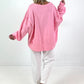 Oversized Sweatshirt Modell "Wassup" - rosa