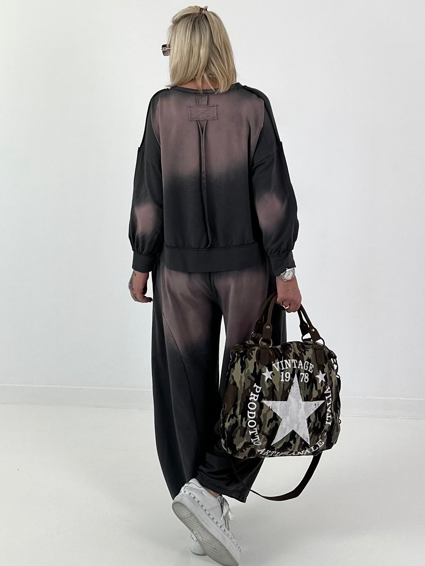 Lässiges Sweatshirt im Used-Look - anthrazit