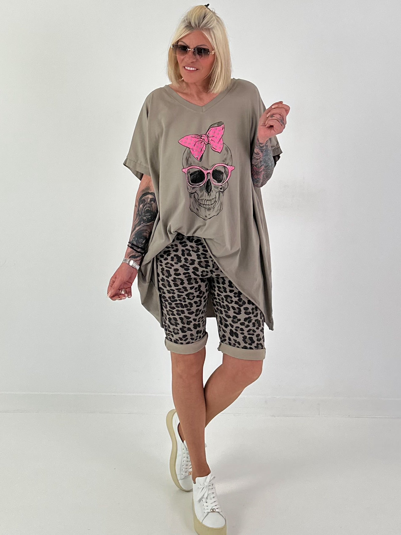 Oversized Shirt Skull - taupe