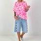 Sweatshirt with floral pattern - pink-neon pink