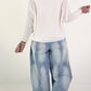 Feinstrick Pulli mit Top - weiss