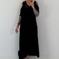 Black dress with cold shoulder and hood