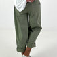 Balloon trousers with overlay - khaki