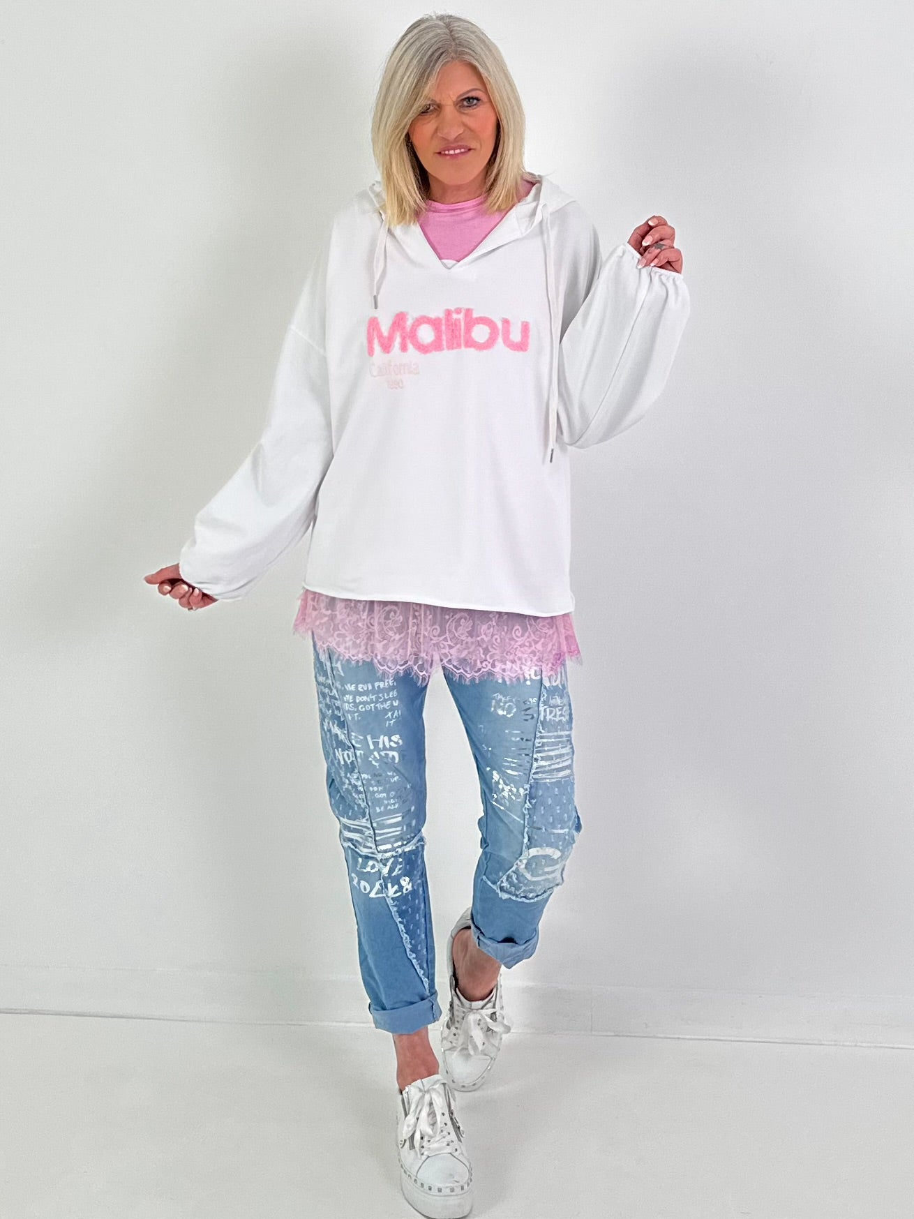 Hoodie Malibu - weiss