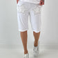 Sweat Short mit Häkelstern und  Nieten - weiss