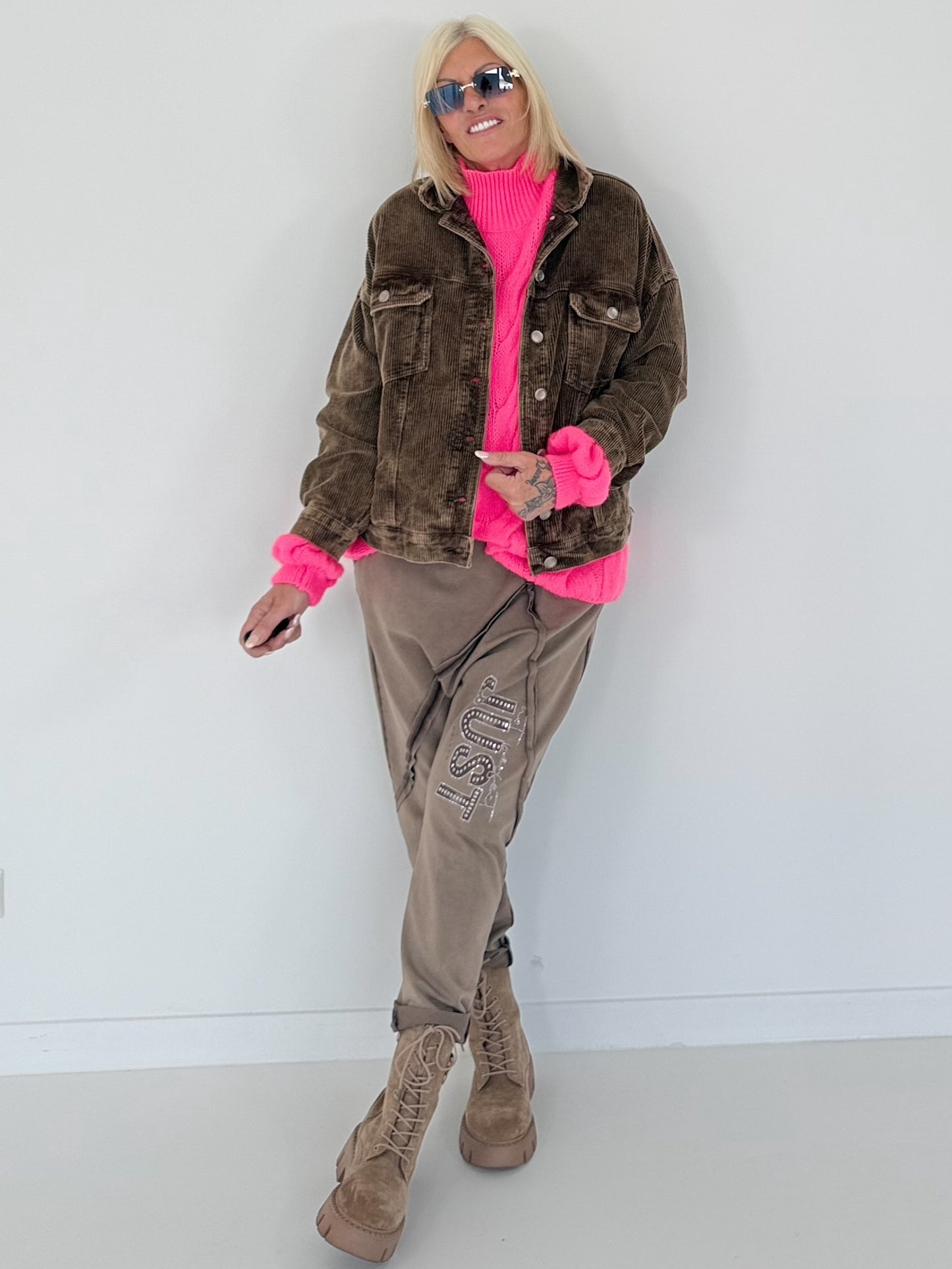 Oversized Kordjacke - schoko