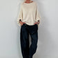 Oversized Pullover mit raffinierten Details - creme