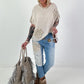 Jeans mit aufgesetzten Häkelornamenten - denim
