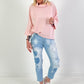 Sweatshirt Modell "Flow Cut" - rosa