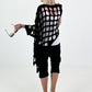 Shirt mit All-Over Cut-Outs und Ösen - schwarz ( lieferbar ab 11.05.26)