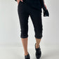 Capri Hose mit Bindeband - schwarz