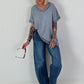 Shirt mit Cut-Out Details - grau