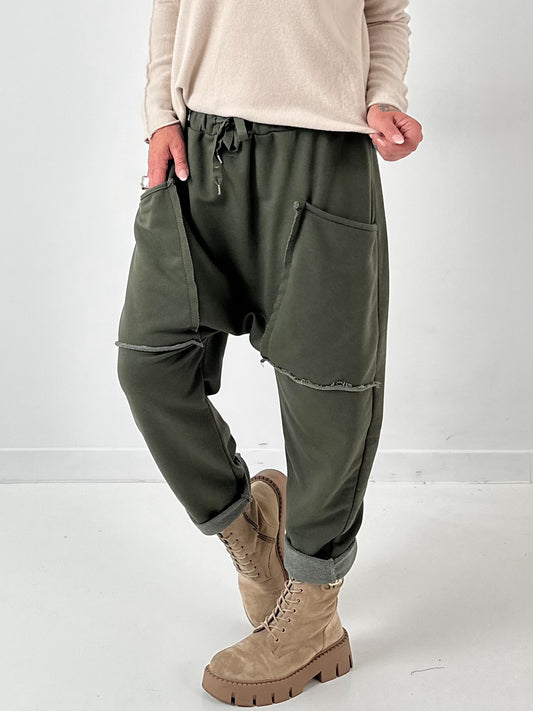 Baggy Hose Modell "Big Pocket" - oliv