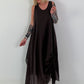 Sommerkleid mit Raff-Detail - schoko