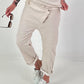 Baggy Hose im Layering Look - beige