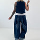 Denim vest with silver buttons