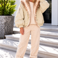 Bomberjacke mit Fake Fur Einsatz - beige-mehrfarbig