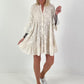 Tunic/Dress with Floral Pattern - Beige