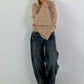 Weicher Pullover mit stylischen Trompetenärmeln - camel