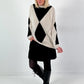 Sweater model "Geometric Glow" - beige-black