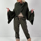 Poncho sweater model "Soul Warmer" - olive