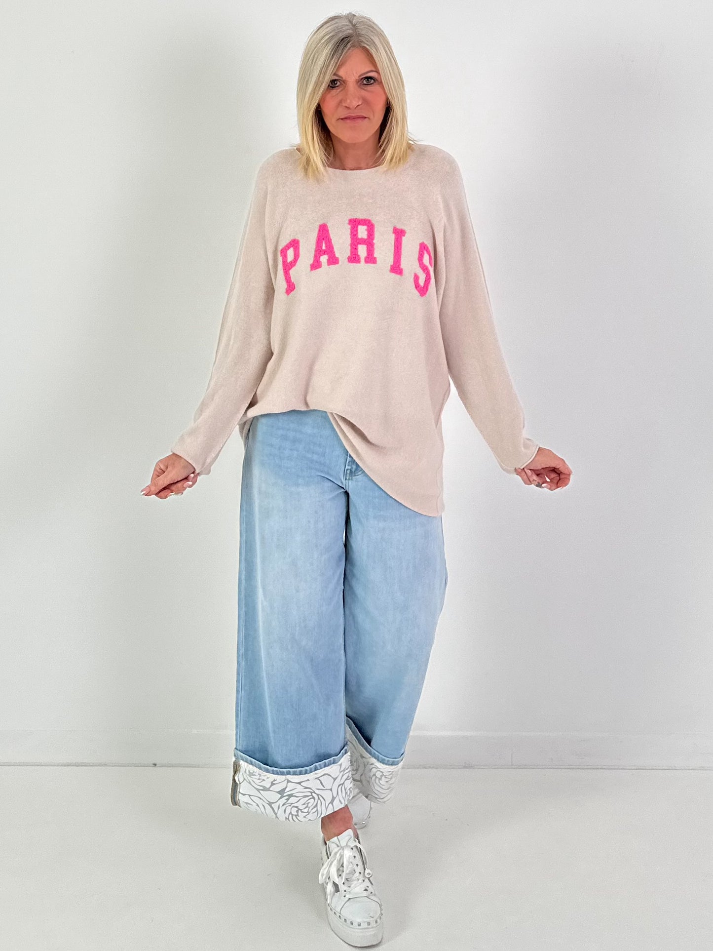 Pullover Modell "Fleur de Paris" - beige