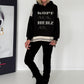 Oversized Hoodie Kopf Aus, Herz An! - schwarz