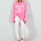Oversized Shirt Modell "Rock&Love Wave" - rosa