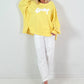 Oversized Sweatshirt Modell "Wassup" - gelb