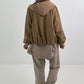 2 in 1 Jacke mit Leo-Print - camel