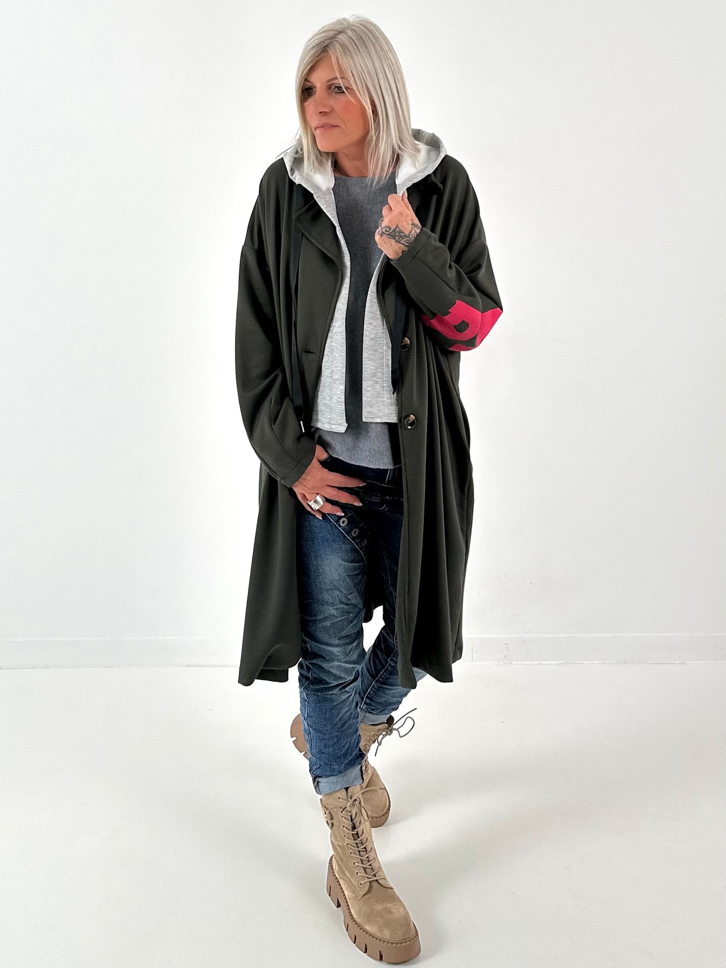 Sweatshirt coat model "Paradise" - olive