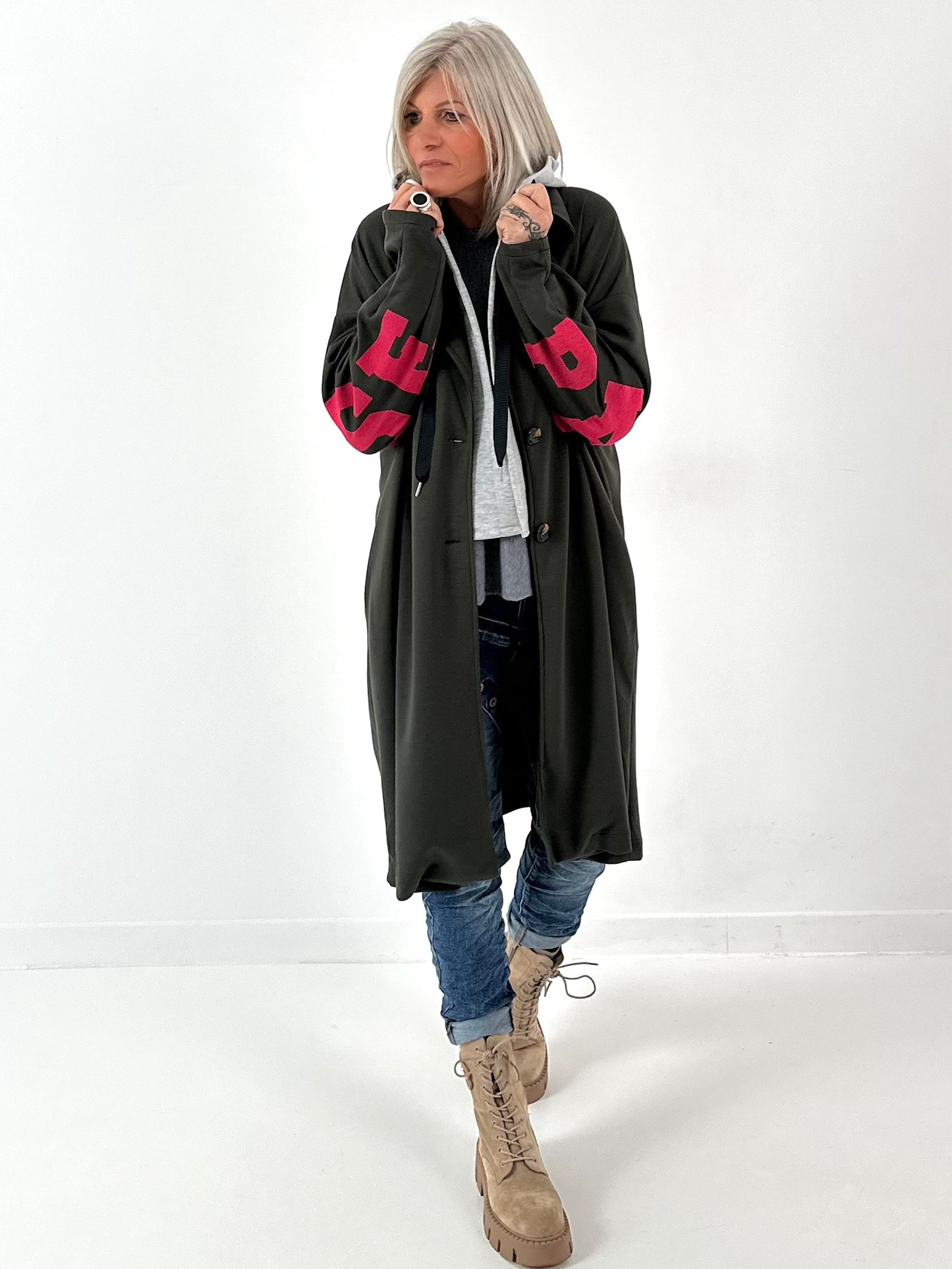 Sweatshirt coat model "Paradise" - olive