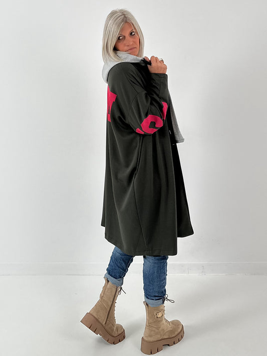 Sweatshirt coat model "Paradise" - olive