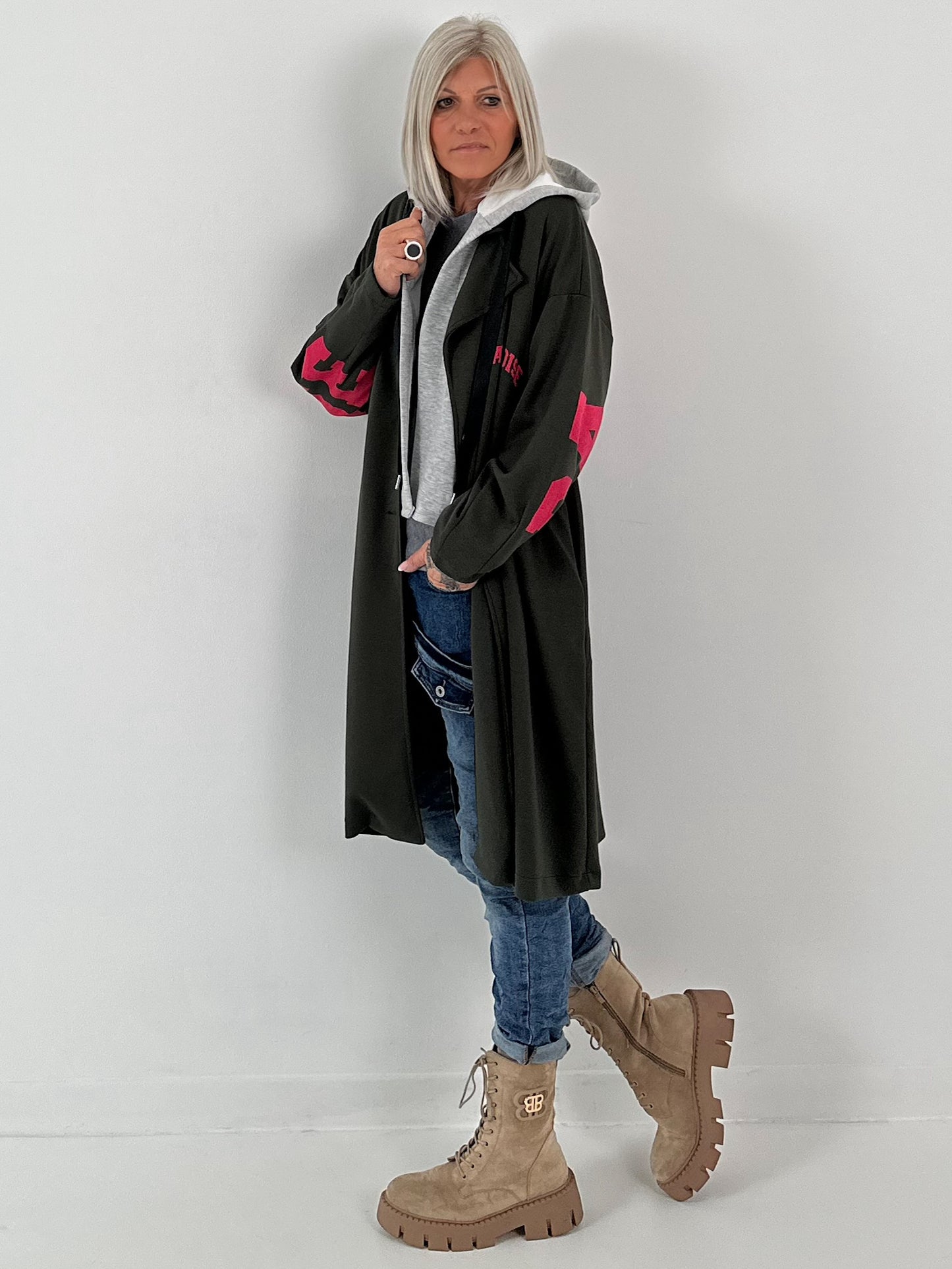 Sweatshirt coat model "Paradise" - olive